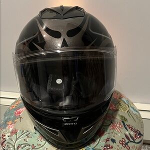 Black and Gray Motorcycle Helmet